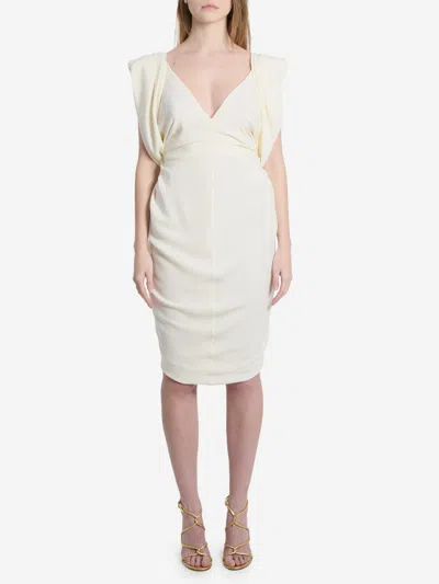 Versace Abito Da Cocktail In Crepe Marocaine In Neutral