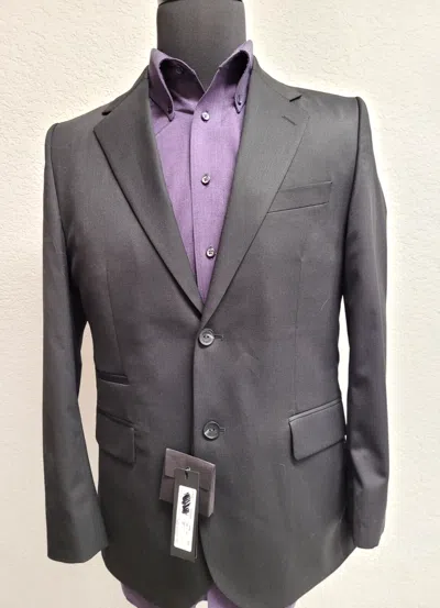 Pre-owned Versace Abito Executive Suit (36) Black 2-button Flat Pants Mainline