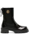 Versace Biker Medusa-plaque Ankle Boots In Black