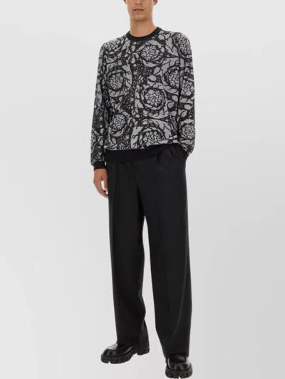 Versace Abstract Mesh Crew Neck Sweater