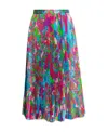 Versace Murakami Print Twill Pleated Midi Skirt In Pink