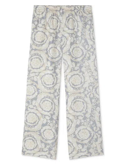 Versace Kids' Abstract-print Track Pants In Grey