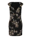 Versace Acanthus Leaf Sequin & Crystal Embellished Minidress In Black