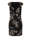 Versace Acanthus Leaf Sequin & Crystal Embellished Minidress In Black