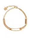 Versace Adjustable Medusa Charm Safety Pin Bracelets In Gold