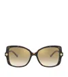 Versace Acetate Butterfly Sunglasses In Brown
