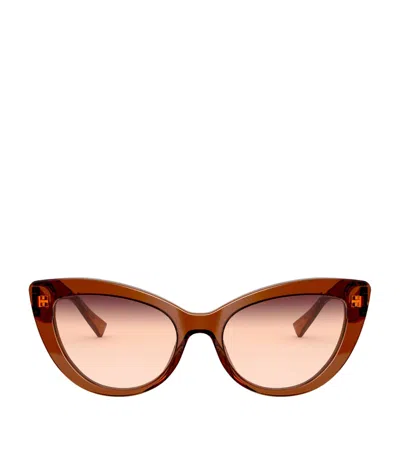 Versace Acetate Cat-eye Sunglasses In Brown
