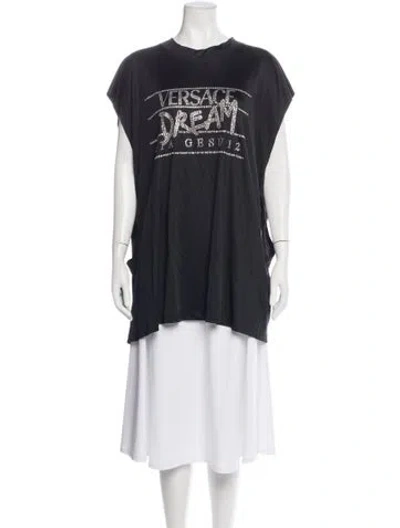 Pre-owned Versace Acetate Graphic Print T-shirt In Black/blue