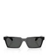 Versace Acetate Rectangular Sunglasses In Black