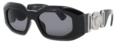 Versace Acetate Unisex Sunglasses 54-18-145 In 5422 - Black / Smoke