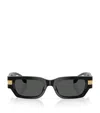 Versace 53mm Plaque Rectangular Sunglasses In Black