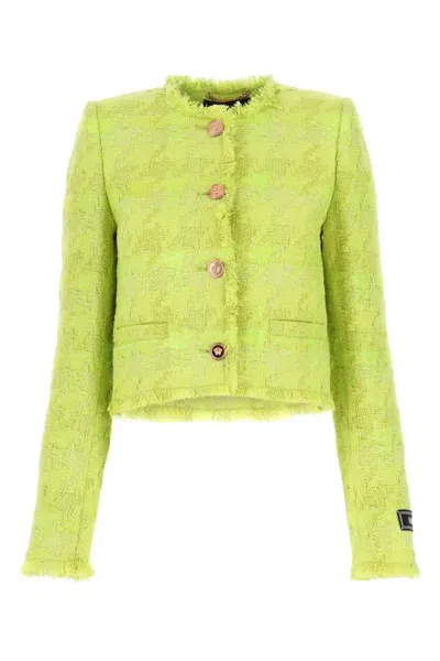 VERSACE ACID GREEN BOUCL BLAZER