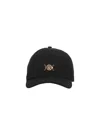 Versace Men Black Cotton Baseball Cap In Black