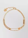 Versace Adjustable Medusa Charm Safety Pin Bracelets In Gold