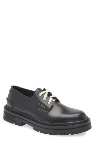 Versace Adriano Derby In Black-ruthenium
