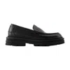 Versace Smooth Leather Adriano Loafers In In Black