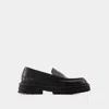 Versace Smooth Leather Adriano Loafers In In Black