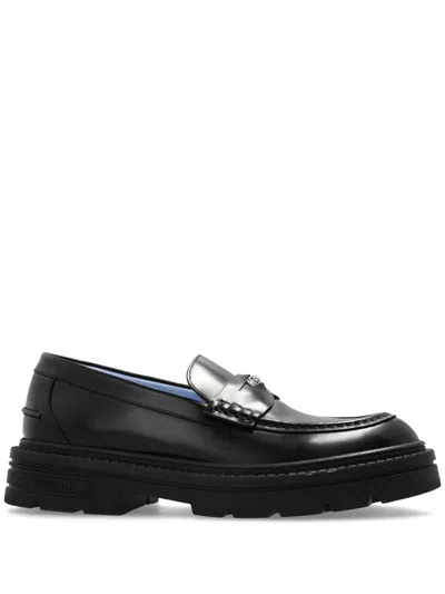 Versace Adriano Loafers In Black
