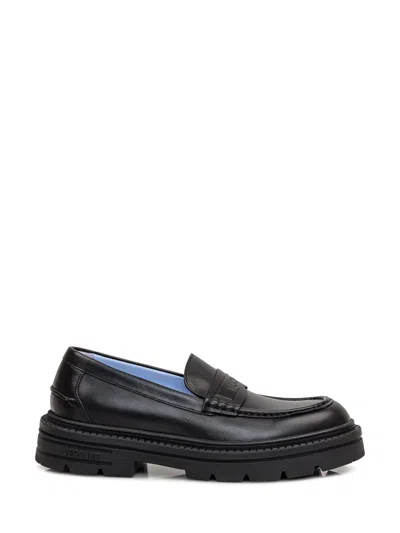 Versace Adriano Moccasins In Black