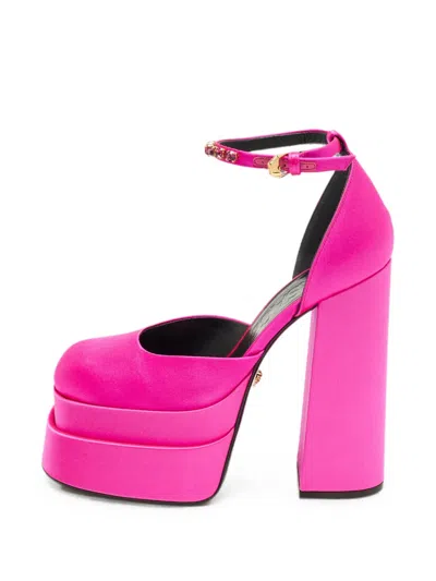 Pre-owned Versace Aevitas Double Platform Pumps In Pink