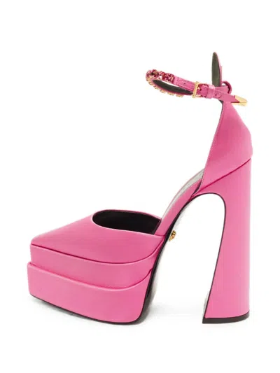 Pre-owned Versace Aevitas Double Platform Pumps In Pink