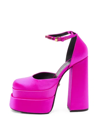 Pre-owned Versace Aevitas Double Platform Pumps In Pink