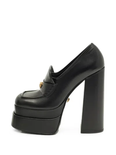 Pre-owned Versace Aevitas Platform Loafer Pumps In Black