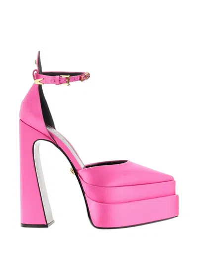 Versace Aevitas Pointy Platform Pumps In Pink