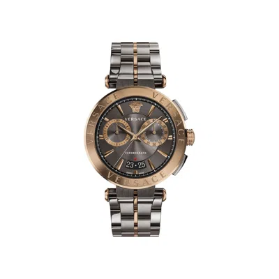 Pre-owned Versace Aion Chrono Bracelet Watch 'bronze' | Copper | Men's Size Onesize