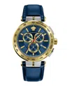 Versace Aion Chrono Leather Watch In Gold