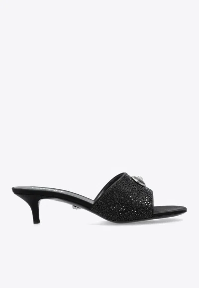 VERSACE ALIA 45 LEATHER MULES