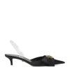 Versace Alia 45 Satin Slingback Pumps In Black