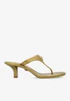 Versace Alia 55 Metallic Leather Thong Sandals In Gold