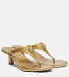 Versace Alia 55 Metallic Thong Sandals In Multi