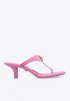 Versace Pink Alia Rubber Thong 55 Heeled Sandals In Pink