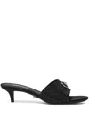 Versace Alia Medusa Strass Kitten-heel Mules In Black