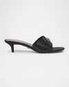 Versace Alia Medusa Strass Kitten-heel Mules In Black-palladium