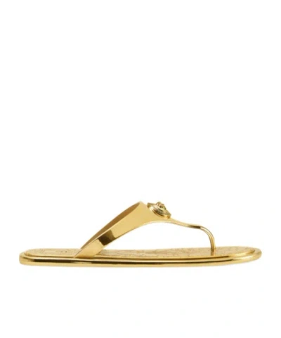 Versace Alia Slides In Gold