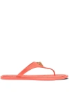 Versace Alia La Medusa-plaque Flip Flops In Pink