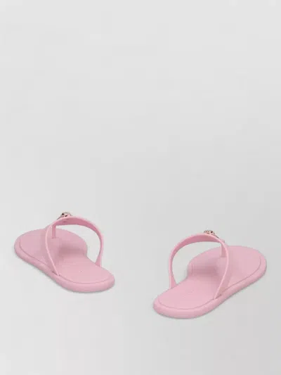 Versace Alia Rubber Slides Open Toe Flat In Pink