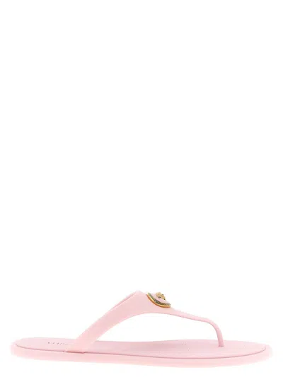 Versace Alia Medusa Rubber Thong Sandals In Pink