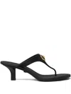 Versace Kitten Heel Thong Sandals With Medusa Detail