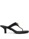 Versace Kitten Heel Thong Sandals With Medusa Detail