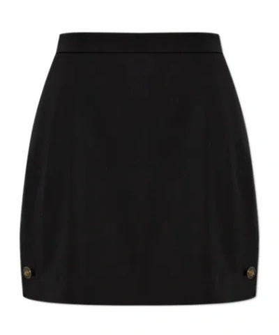 Versace Heavyweight Wool Grain De Poude Skirt In Black