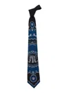 Versace Pattern-printed Tie In Blue