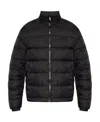 Versace Barocco Jacquard Zip-up Puffer Jacket In Black