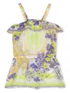 Versace All-over Floral-print Playsuit In White