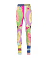 Versace All-over Graphic-print Leggings In Multicolor