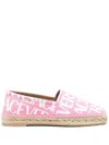 Versace All-over Jacquard Canvas Espadrilles In Pink