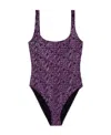 Versace All-over Logo-print Swimsuit In Black